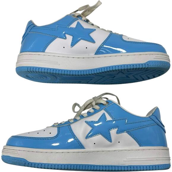 BAPE STA Icon #1 Ladies Sneakers Baby Blue Patent Leather Men\'s Size 8 Skater main image 6